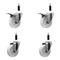 Service Caster 4'' Nylon Swivel 7/8'' Expanding Stem Caster Set 2 Total Lock Brakes, 4PK SCC-EXTTL20S414-NYS-2-S-2-78 - alternate 1